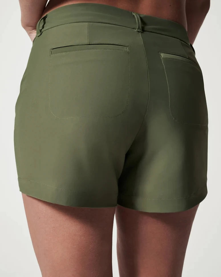 SPANX Navy 4 SUNSHINE Pull On Pockets 4Way Stretch Shorts Women's Large  NWT*