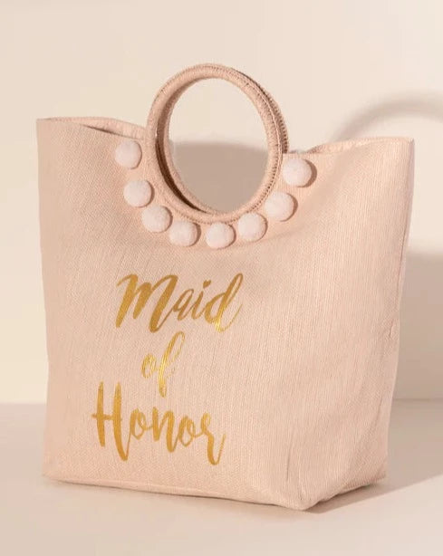 Mia Maid of Honor Tote -pink