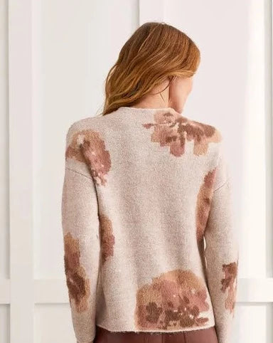 Tribal Funnel Neck Sweater - Rose Pink