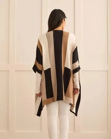 Tribal Poncho Cape Sweater - Cinnamon