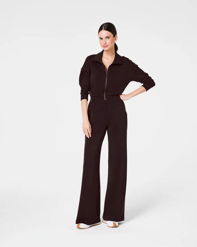 SPANX | AirEssentials Long Sleeve Wide Leg Jumpsuit - Truffle Brown