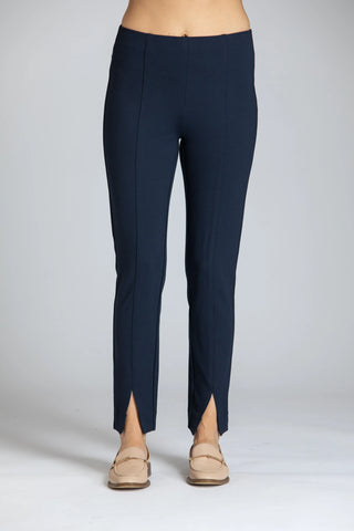 APNY | Pull-On Ponte Pant w/ Split Hem - Navy