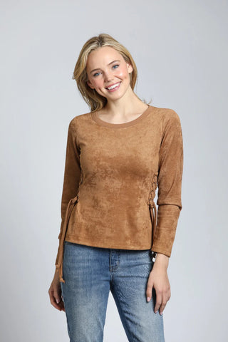 APNY | Vegan Suede Lace-Up Tee