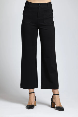 APNY | Ponte Cropped Wide Leg Pant w/ Patch Pocket