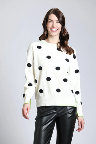 APNY | Polka Dot Sweater w/ Contrast Stitching
