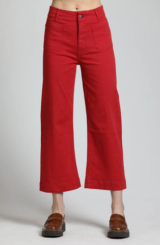 APNY | Dropped Wide Leg Pant w/ Patch Pockets - Dark Cinnamon