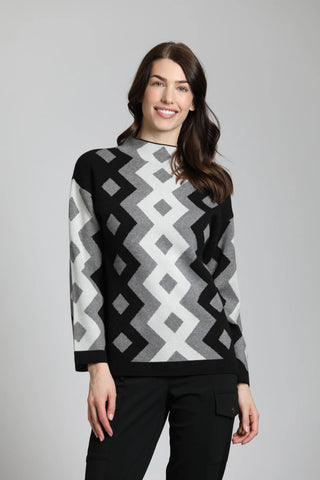 APNY | Argyle Sweater w/ Funnel Neck