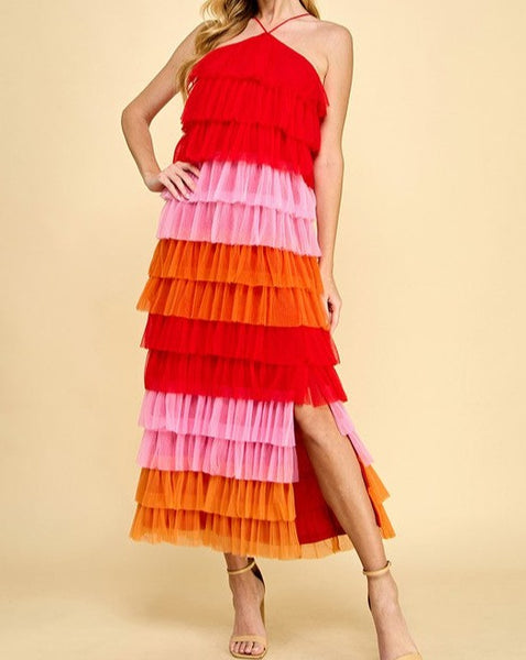 Sangria Sippin' Pleated Dress - Multi