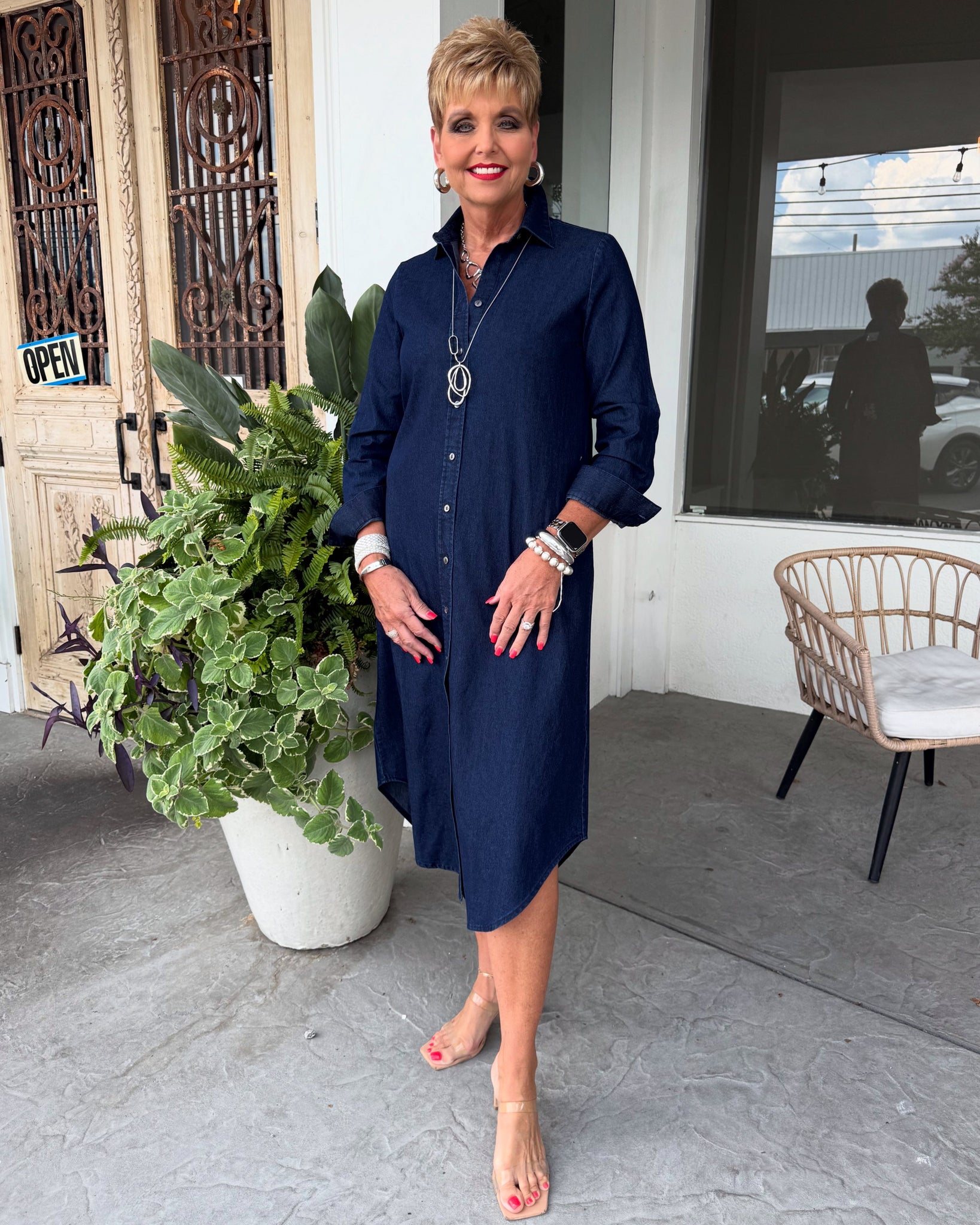 BOHO CHIC MIDI DRESS - DENIM