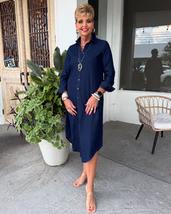 BOHO CHIC MIDI DRESS - DENIM