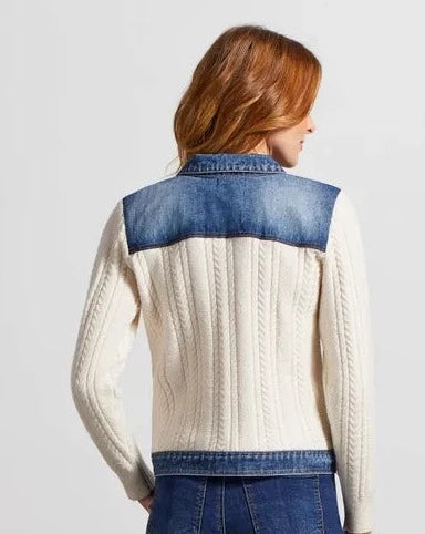 Tribal Denim & Sweater Jacket - Birch