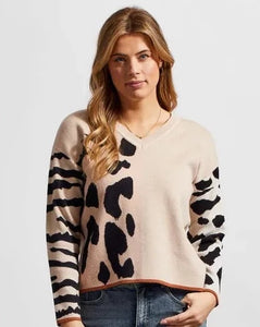 Tribal V-Neck Sweater - Cashmere
