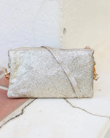 Caroline Hill Liz Crossbody Bag - Gold Glitter