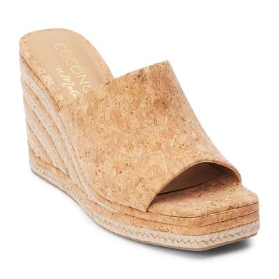 COCONUTS Audrey Open Toe Wedge - Gold Speckle Cork