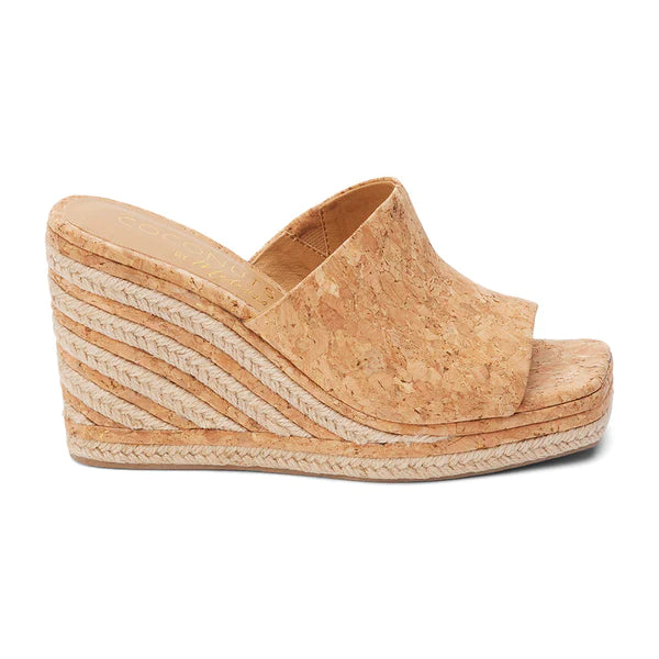COCONUTS Audrey Open Toe Wedge - Gold Speckle Cork