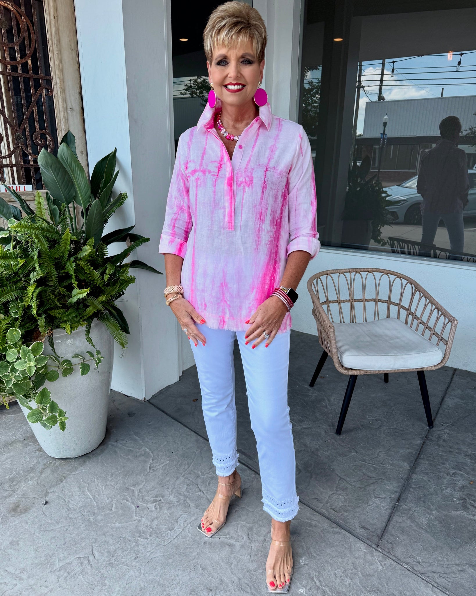 BOHO CHIC TIE DYE TOP - PINK
