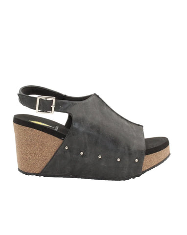 Volatile Division Wedge Sandals - Black