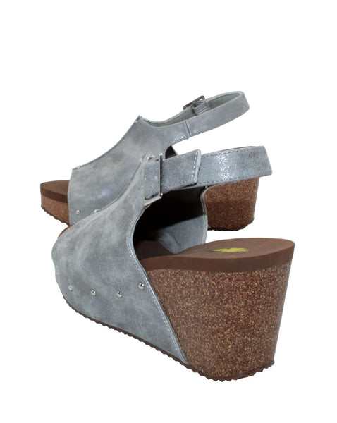 Volatile Division Wedge Sandals - Grey