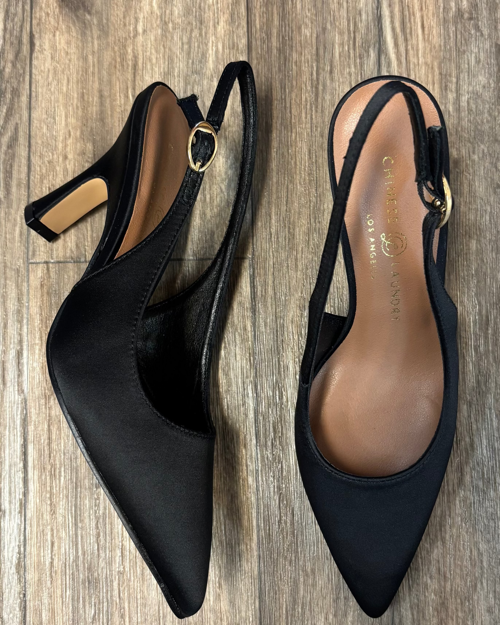 CHINESE LAUNDRY RIRI HEEL - BLACK SATIN