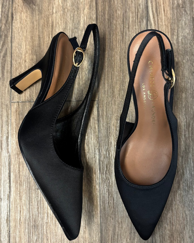 CHINESE LAUNDRY RIRI HEEL - BLACK SATIN