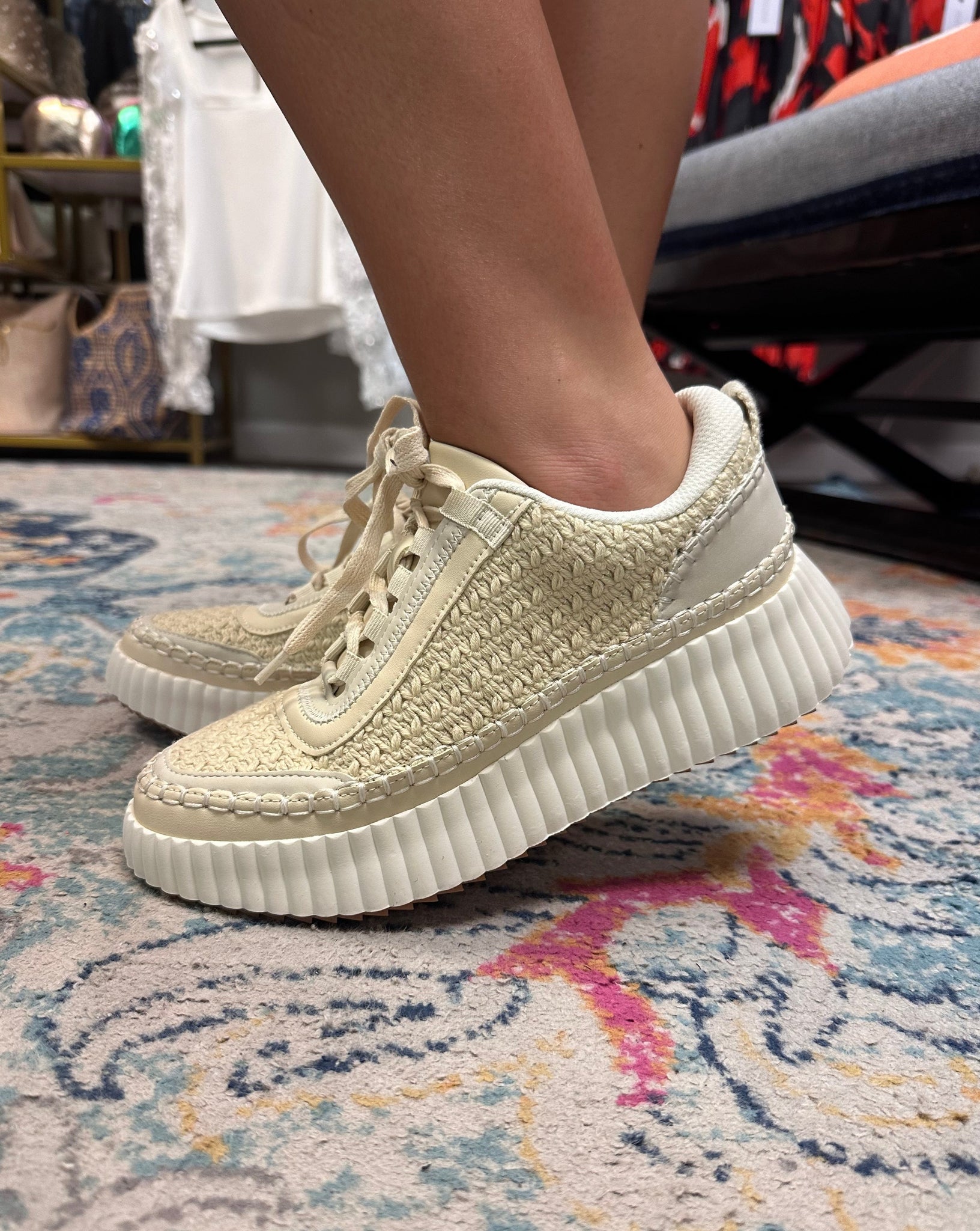 Duchess Crochet Sneaker - Off White