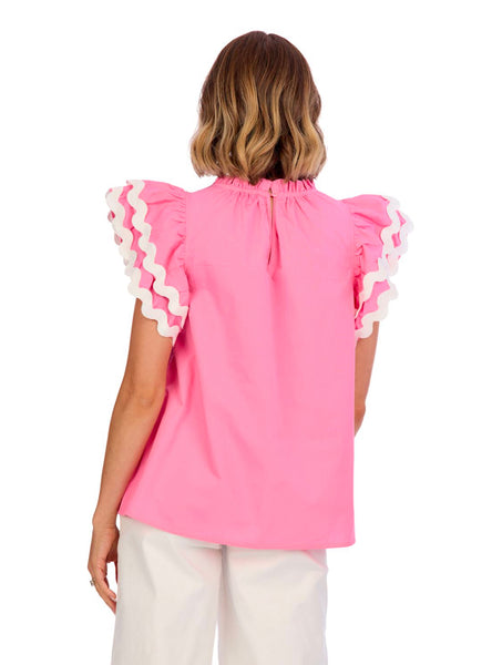 ANGIE RIC RAC TOP - PINK