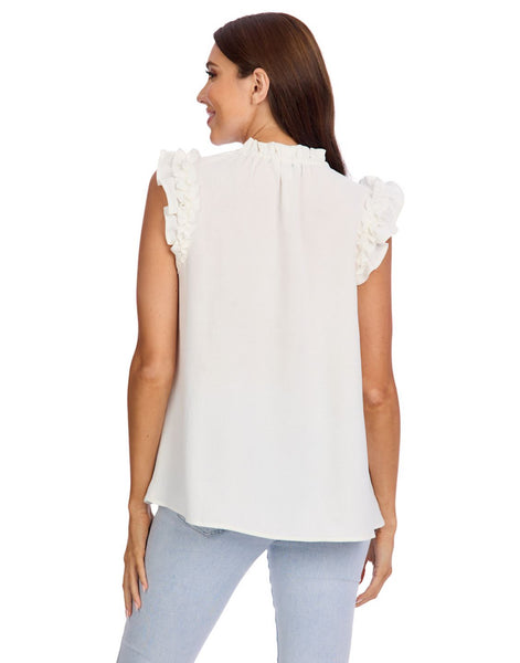 ALANI RUFFLE TOP - WHITE