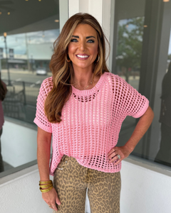 ZENANNA- Crochet Pink Top