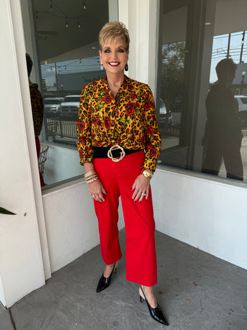 BOHO CHIC CHEETAH ROSE TOP