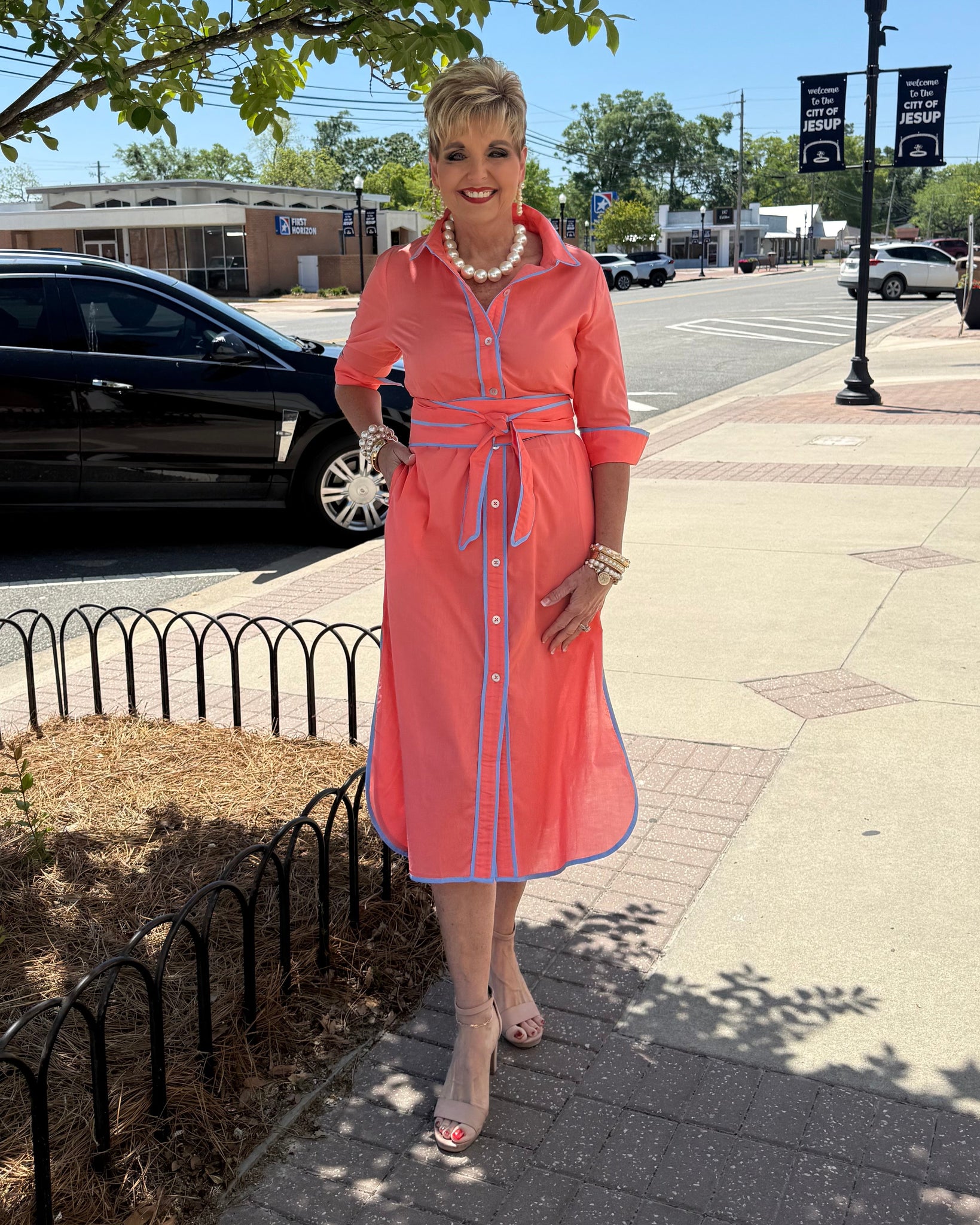 GRETCHEN SCOTT SHIRT TAILS MAXI - CORAL