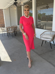 MAGGY LONDON MIDI WITH TUCKS - TEABERRY