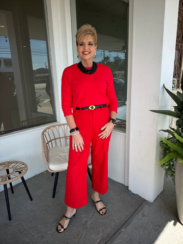 Spanx-AE Long Sleeve Top Red