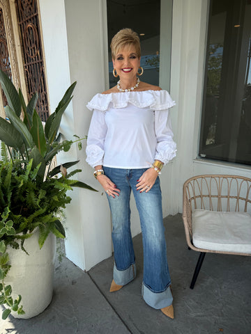 RAVEL OFF THE SHOULDER BLOUSE - WHITE