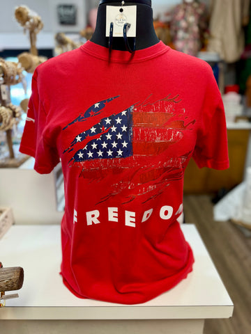 CHARLIE KIRK FLAG TEE - RED