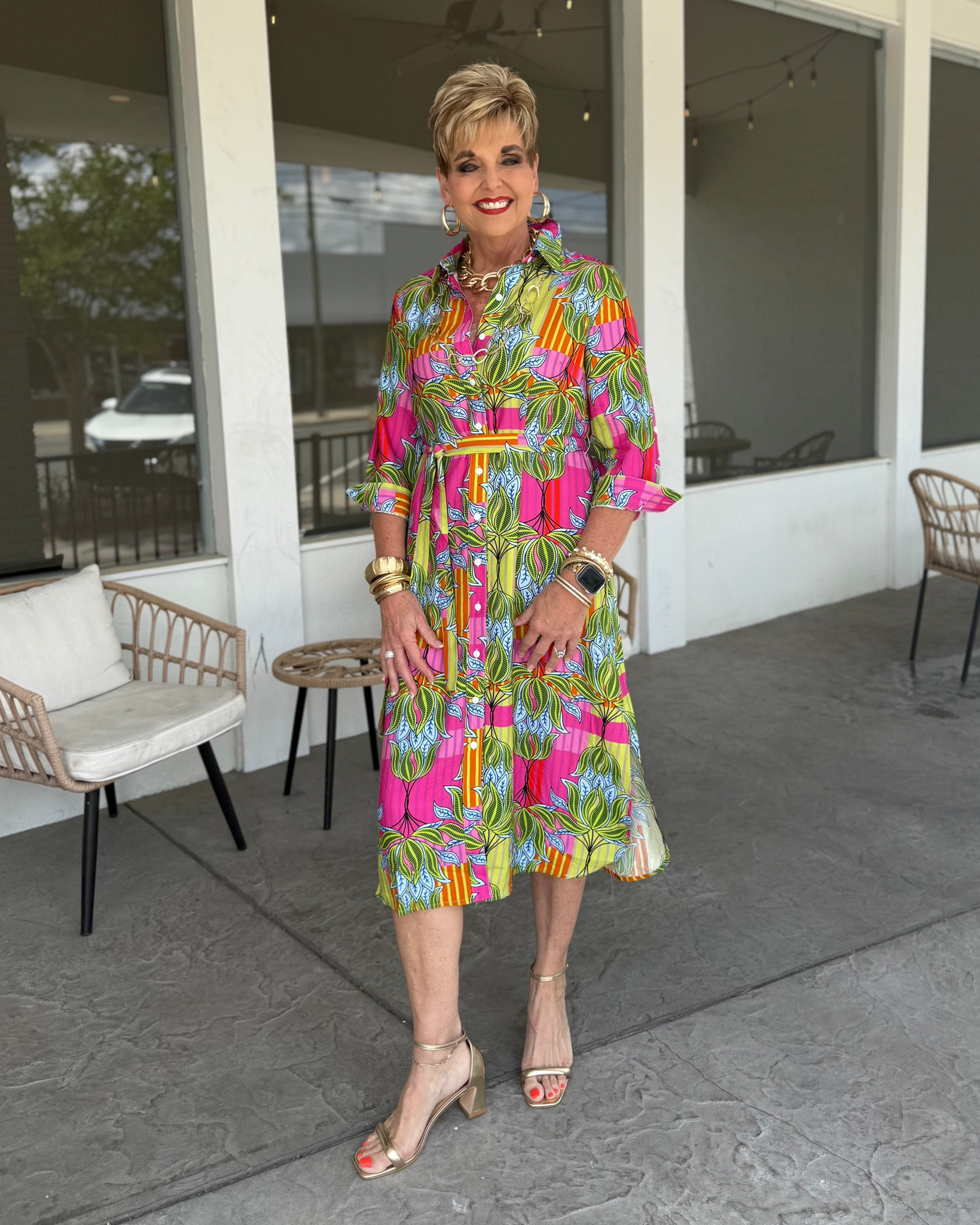 BOHO CHIC TROPICAL FLORAL DRESS