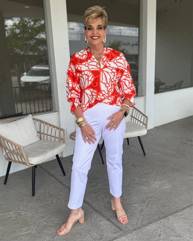 BOHO CHIC CORAL SANDS TOP - CORAL