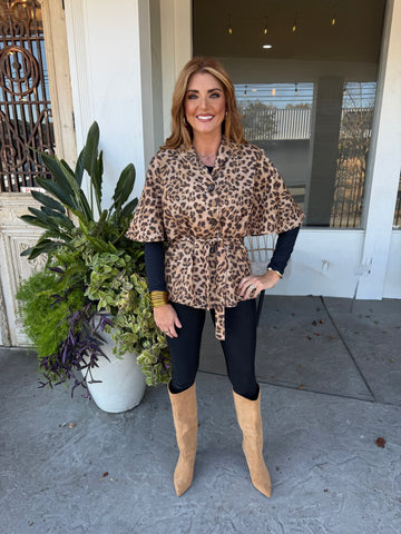 BOHO CHIC TIE WAIST - CHEETAH
