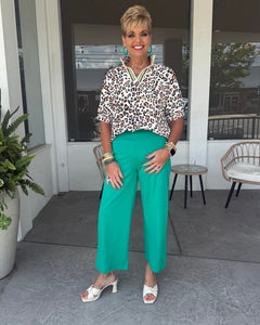 CHEETAH V-NECK BLOUSE