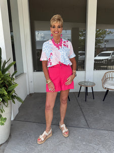 V-NECK LEOPARD - PINK/BLUE