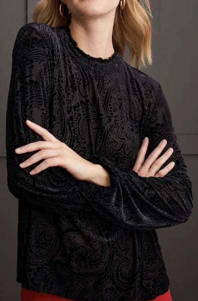 TRIBAL | Flare Top w/ Ruffle Neckline