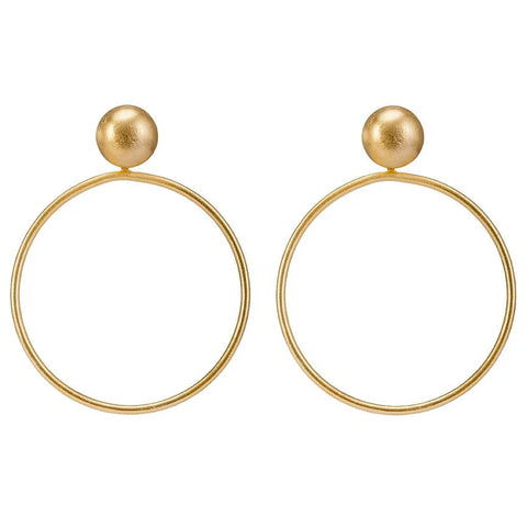 SHEILA FAJL Regular Visage Earrings - Brushed Gold
