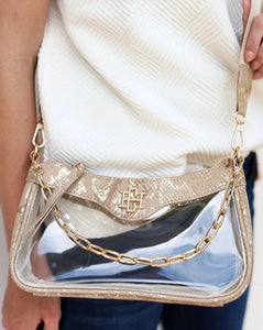 Cassidy Clear Crossbody - Metallic Tan