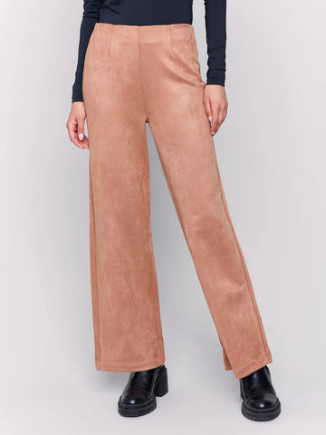 CHARLIE B | Pull-On Faux Suede Flare Pants