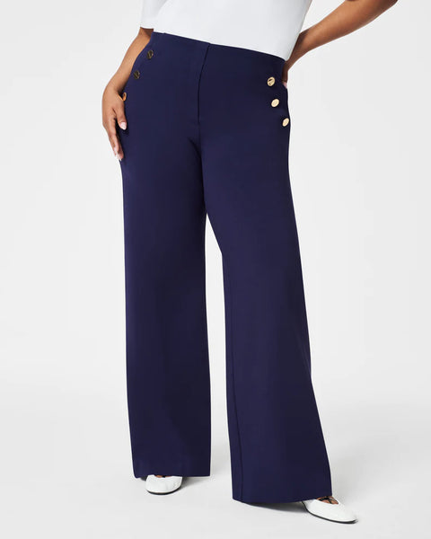 SPANX The Perfect Pant Button Wide Leg - Lapis Blue
