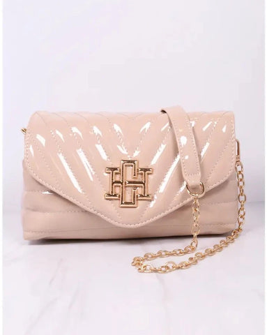 Caroline Hill Brandy Crossbody - Cream Patent