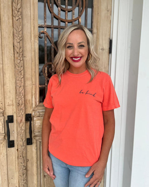 Be Kind Comfort Colors Tee - Coral
