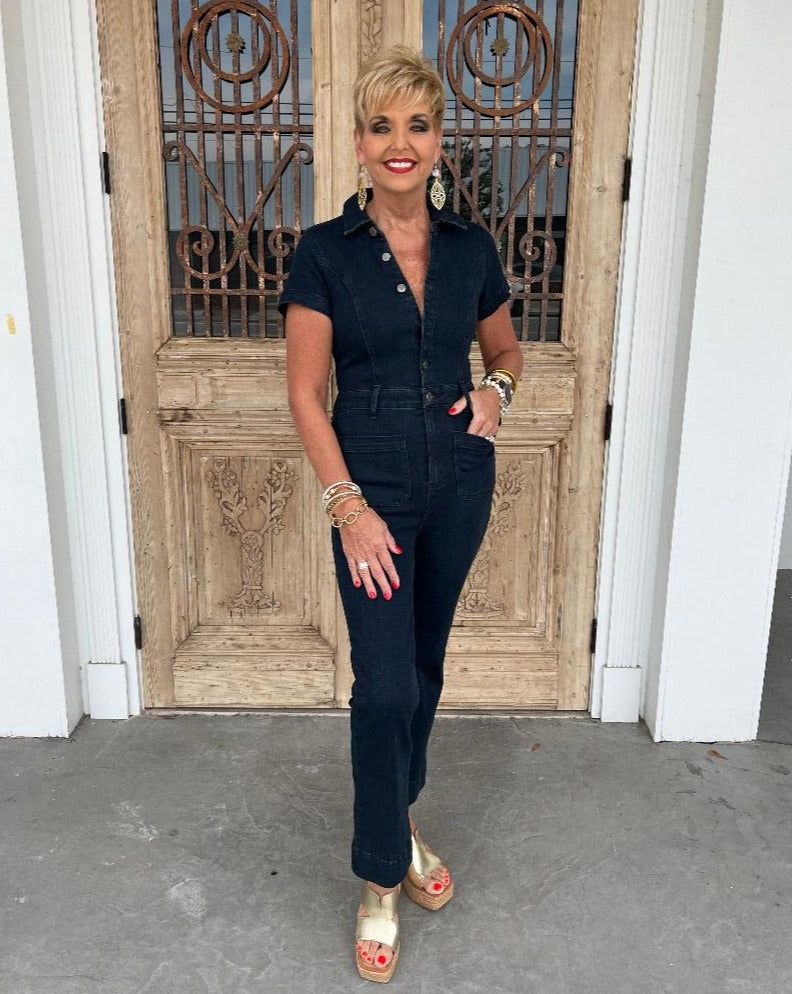 MuMu Cropped Everhart Jumpsuit - Thunder