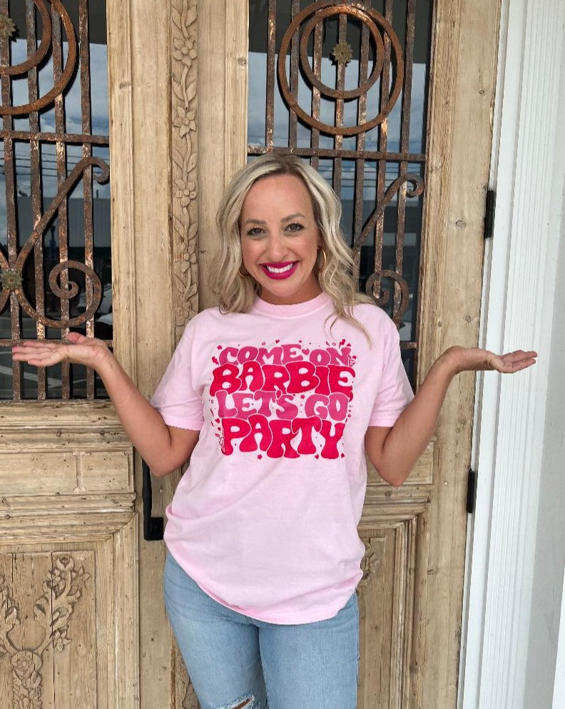 Come On Barbie Let's Go Party Tee - Pink