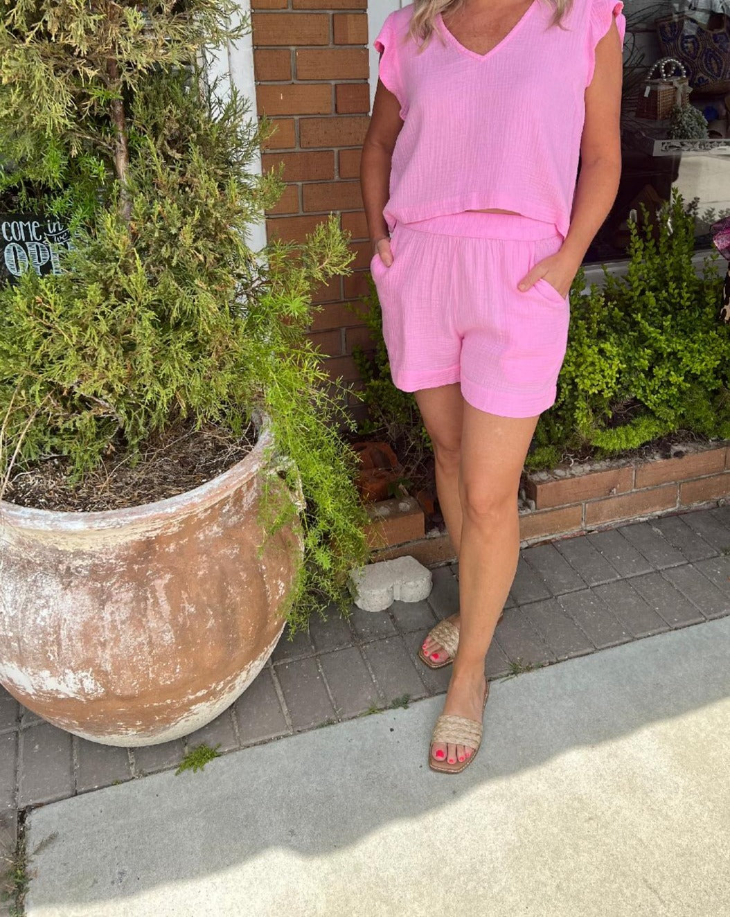 Karlie Soft Gauze Shorts - Pink