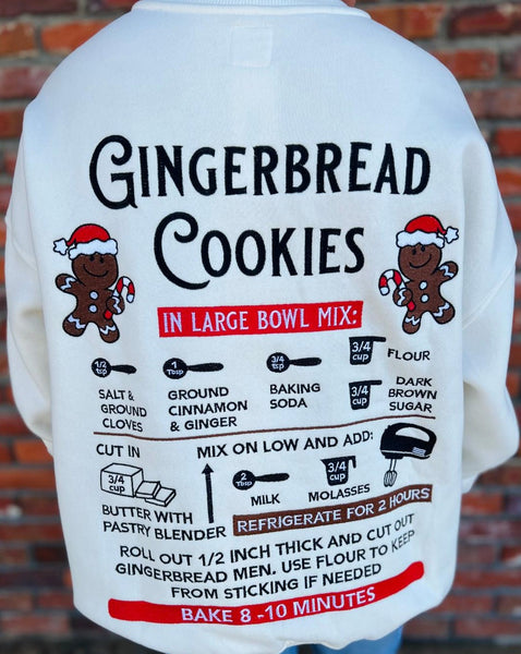 Sunkissed Coconuts Gingerbread Recipe Christmas Embroider Sweatshirt - Ivory
